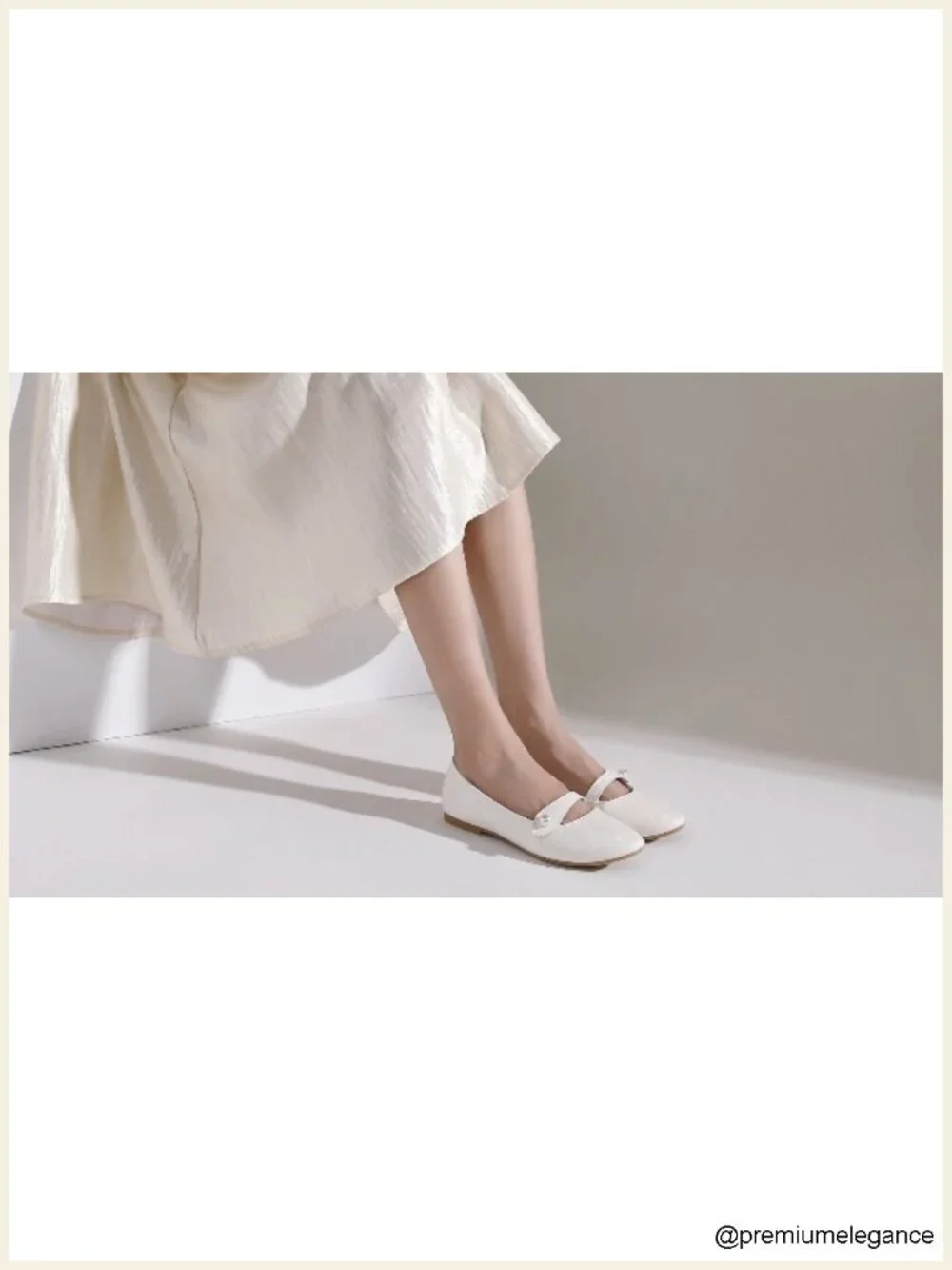 Mary Jane Flats with Pearl Buckle – PU Leather Slip-On Ballet Flats